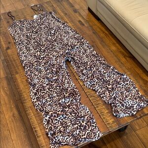 Nation LTD Leopard-Print Wide-Leg Jumpsuit - Brown/Black